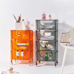 Factory Direct | Nordic Acrylic Storage Cabinet, Home Use, Transparent Mobile Cart, Inspired Kitchen Storage Rack