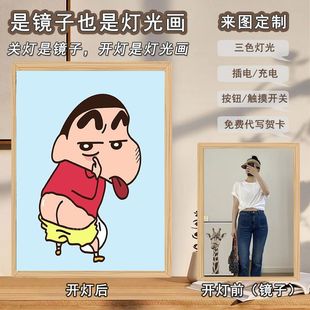 Mirror light painting crayon Xiaoxin cute surrounding bedroom atmosphere fill light desktop decorative painting decoration gift