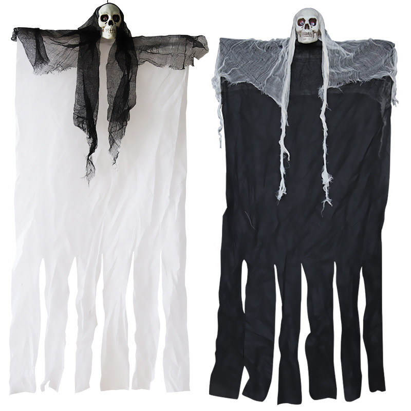 Halloween colgando fantasmas amazonas casas embrujadas accesorios de decoración cráneo de plástico fantasmas horrores embrujantes colgantes