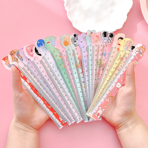 Cute special-shaped ruler kindergarten stationery prize drawing measuring tool creative cartoon 15cm plastic ruler