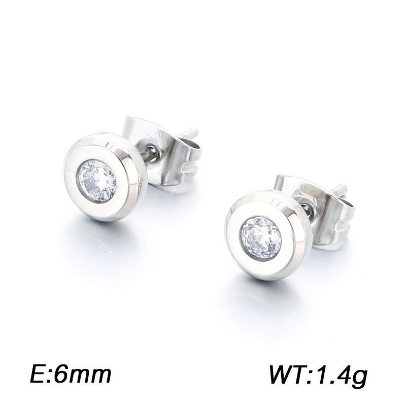Diamond-encrusted Round Titanium Steel Niche, Simple, High-end, Fashionable And Versatile Women's Earrings, Direct Sales_voghion.com