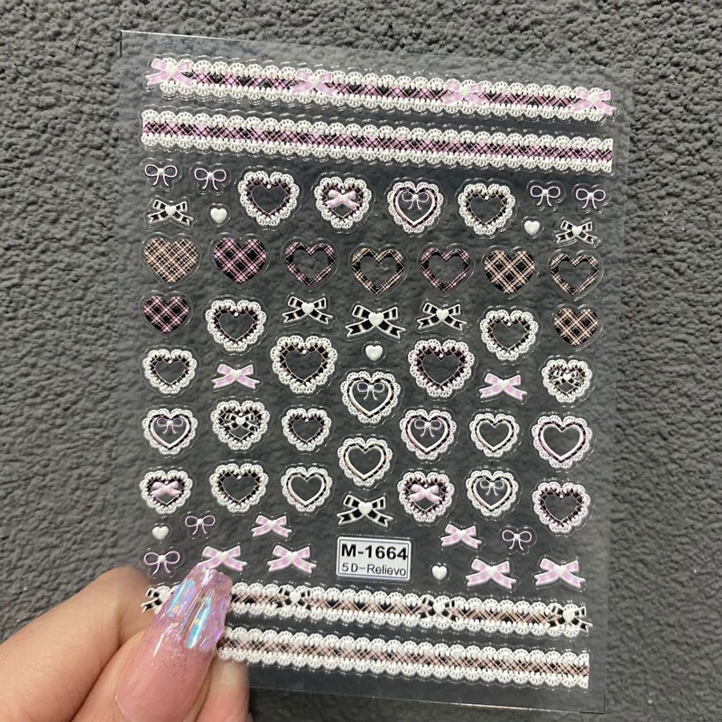 Gentle and Pure Desire Japanese Vintage Hollow Lace Love Nail Sticker Relief Sticker Flower Striped Nail Art Sticker Gentle and Pure Desire Japanese Vintage Hollow Lace Love Nail Sticker Relief Sticker Flower Striped Nail Art Sticker