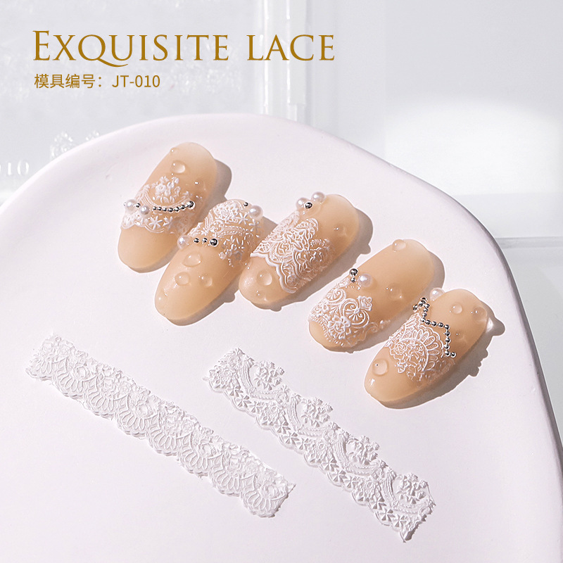 Posrari Internet celebridad uñas 3D alivio uñas molde cristal epoxi DIY tallado alto molde de silicona transparente