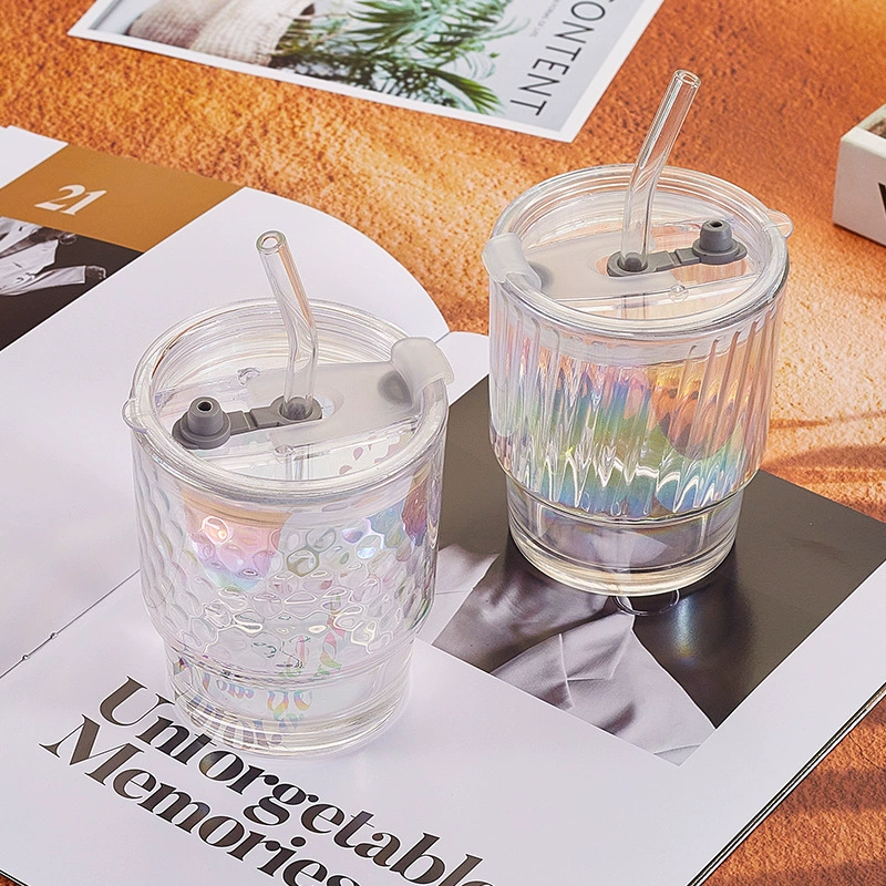 Стильная кружка в стиле Instagram из цветного бамбука, популярная стеклянная кружка с трубочкой, простая бытовая кружка для воды, кофейная кружка.