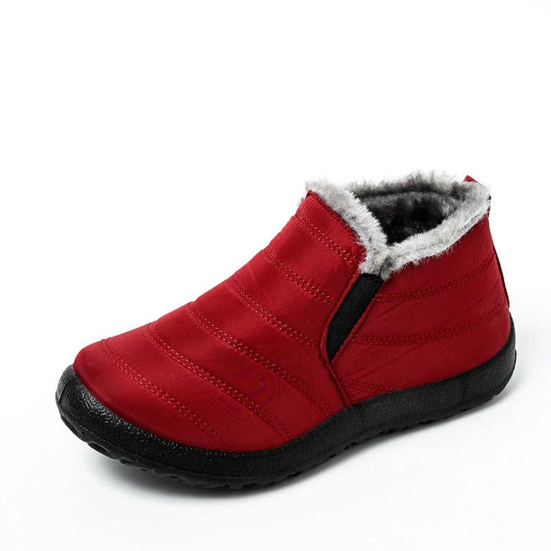 Fleece winter boots, plush‑lined ankle boots, soft sole, plus sizes 35–47