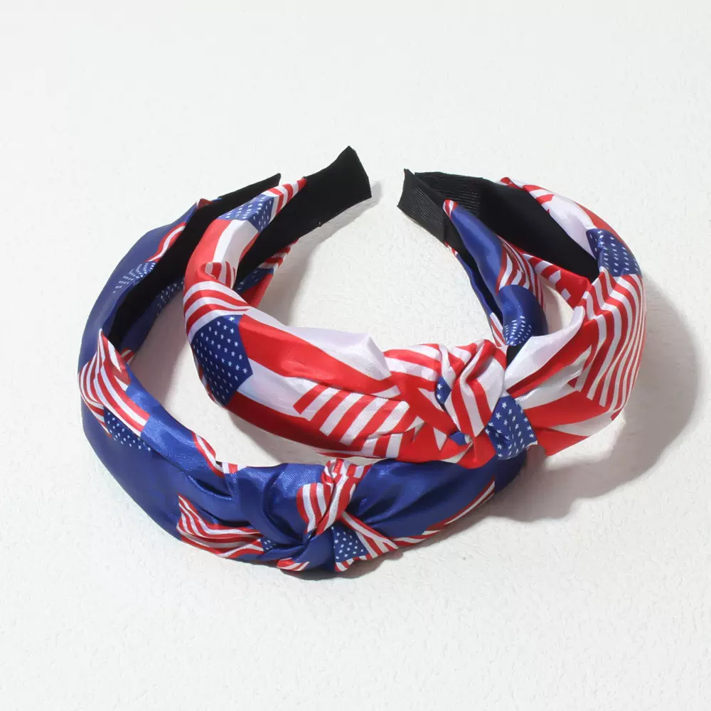 跨境新款美国独立日发箍发饰成人派对装饰爱国街头游行五角星头箍