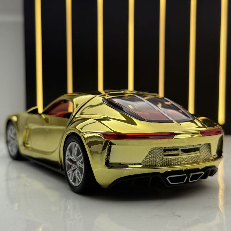 新豪迪合金车模1:24大西洋电镀版跑车声光回力玩具车音效模型摆件|undefined