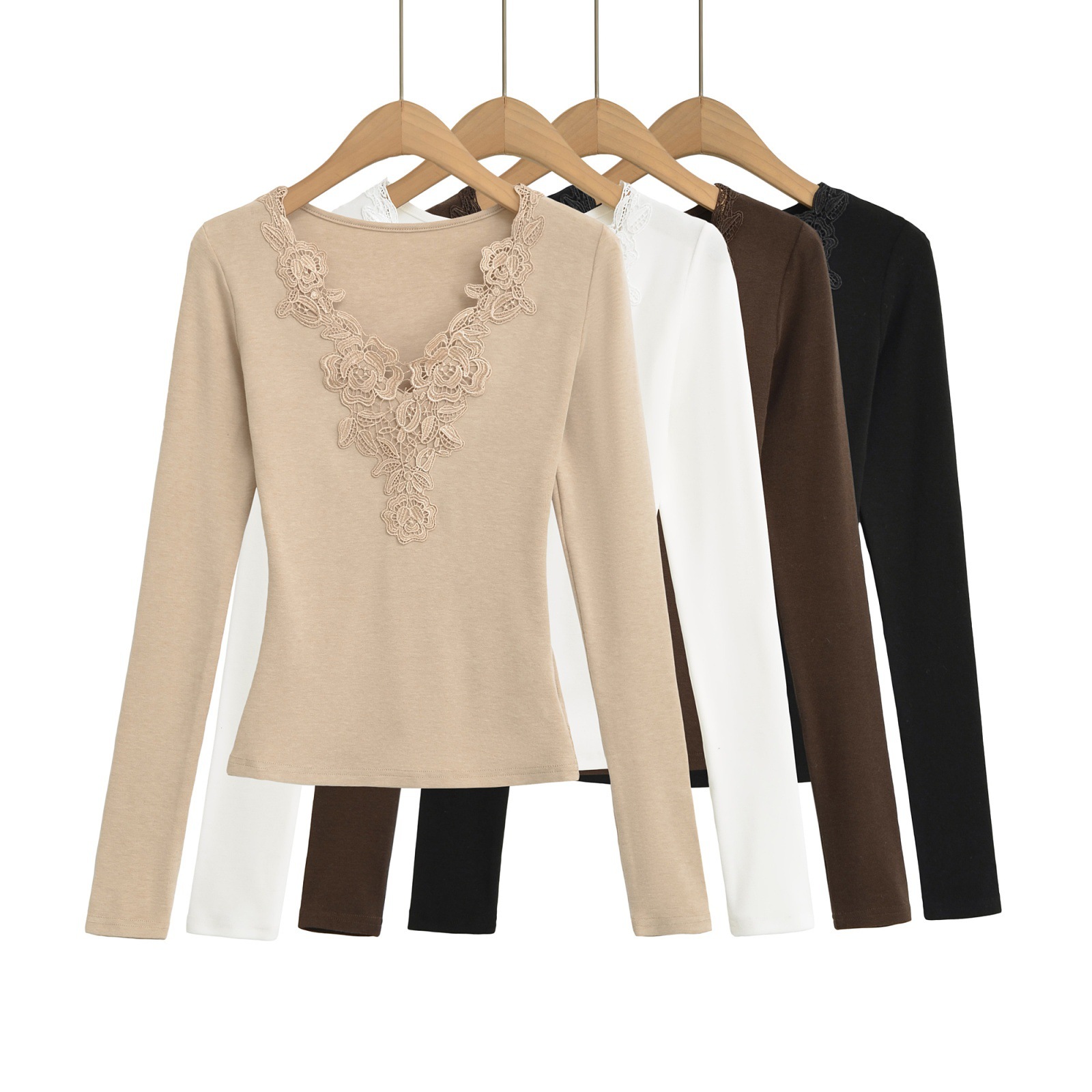 Lace autumn demi-season woolen base body-friendly solid color…