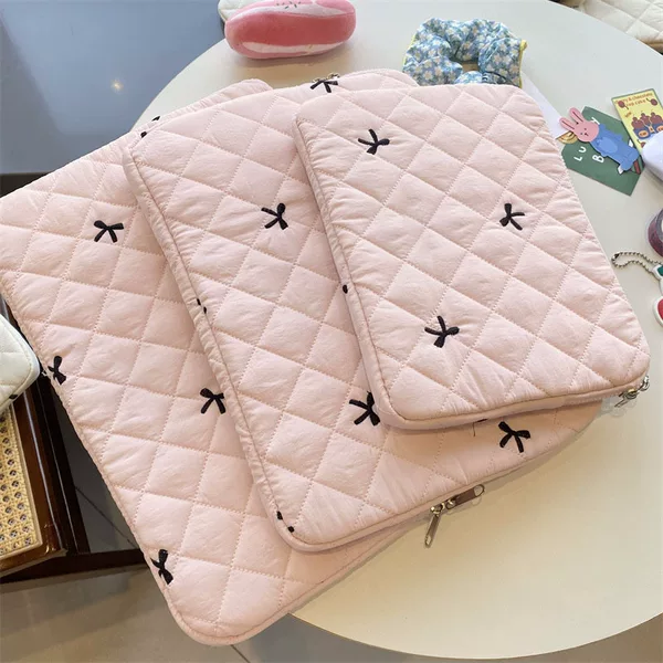 Computer Bag Korean Style Bowknot iPad Tablet Laptop 15.6 Computer Sleeve Niche Computer Protective Case