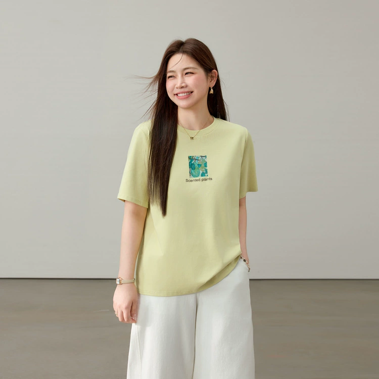 【Простая повседневная универсальная удобная футболка для похудения】Женская одежда больших размеров для пышных женщин, лето 2025, новый стиль.