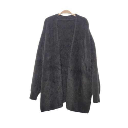 Mink velvet thickened sweater jacket for women in autumn and winter new style loose soft waxy lazy style outer wear long knitted cardigan