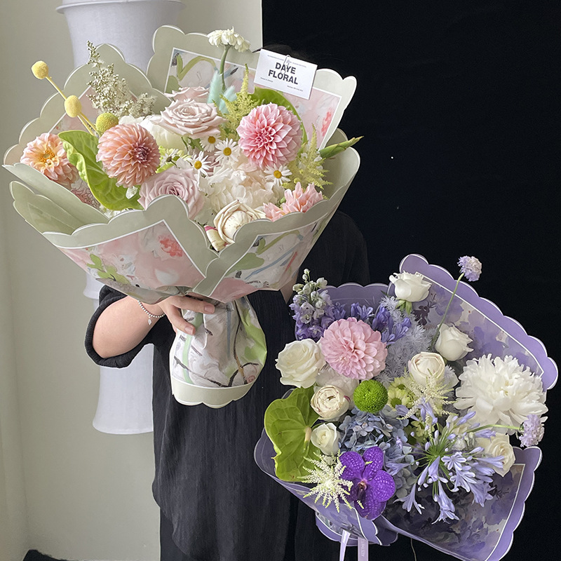 意境油画系列ins包花纸花店diy花艺包装材料100g牛皮纸鲜花包装纸