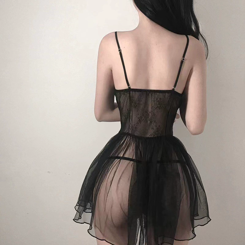 Sex feelings Fun underwear lace sleeping skirt opening gear free flirtatious Perplel pajamas maid seduce passion to tease skirt