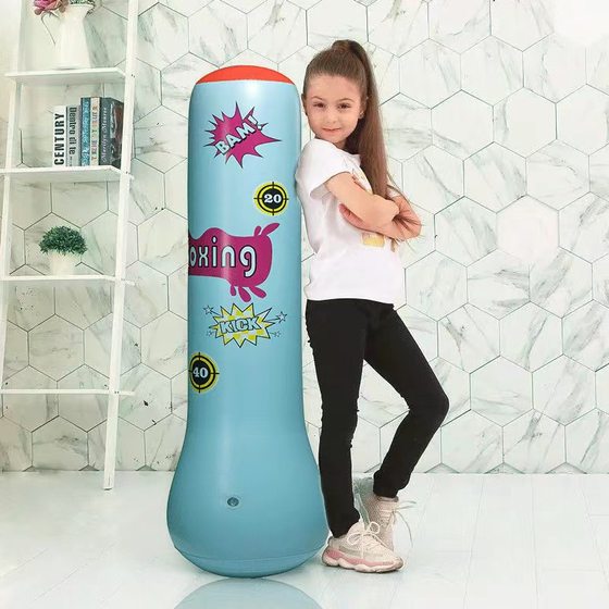 Inflatable boxing column children's fitness tumbler toy vertical decompression sandbag taekwondo Sanda training equipment