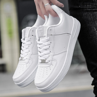 Men's and Women's Air Force One White Shoes Pure White Couple Sneakers Classic Low-Top Shallow Mouth Sports and Leisure Shoes for Women