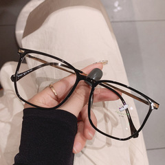 超大框透明灰近視眼鏡女可配有度數圓臉顯瘦素顏超輕韓版潮男鏡架