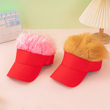 2024新款红色假发帽多色毛毛帽子男女棒球帽卡车司机帽跨境鸭舌帽