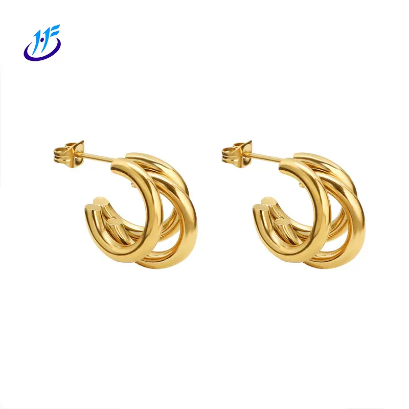 蚊香盘耳环酷风耳钉时尚百搭耳扣女式字母耳饰钛钢饰品轻奢高级感