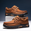 Men's summer breathable casual footwear for leather shoes, cowhide, plus size