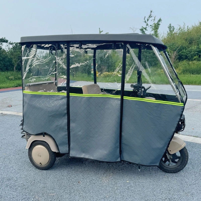 电动三轮车车棚雨篷老年代步挡风帘超厚加厚皮革透明雨帘篷布防冻|undefined
