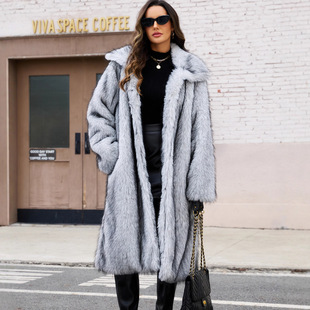 Street Style Fox Fur Coat���������L�L���п�˹�h��Ů��Ƥ��