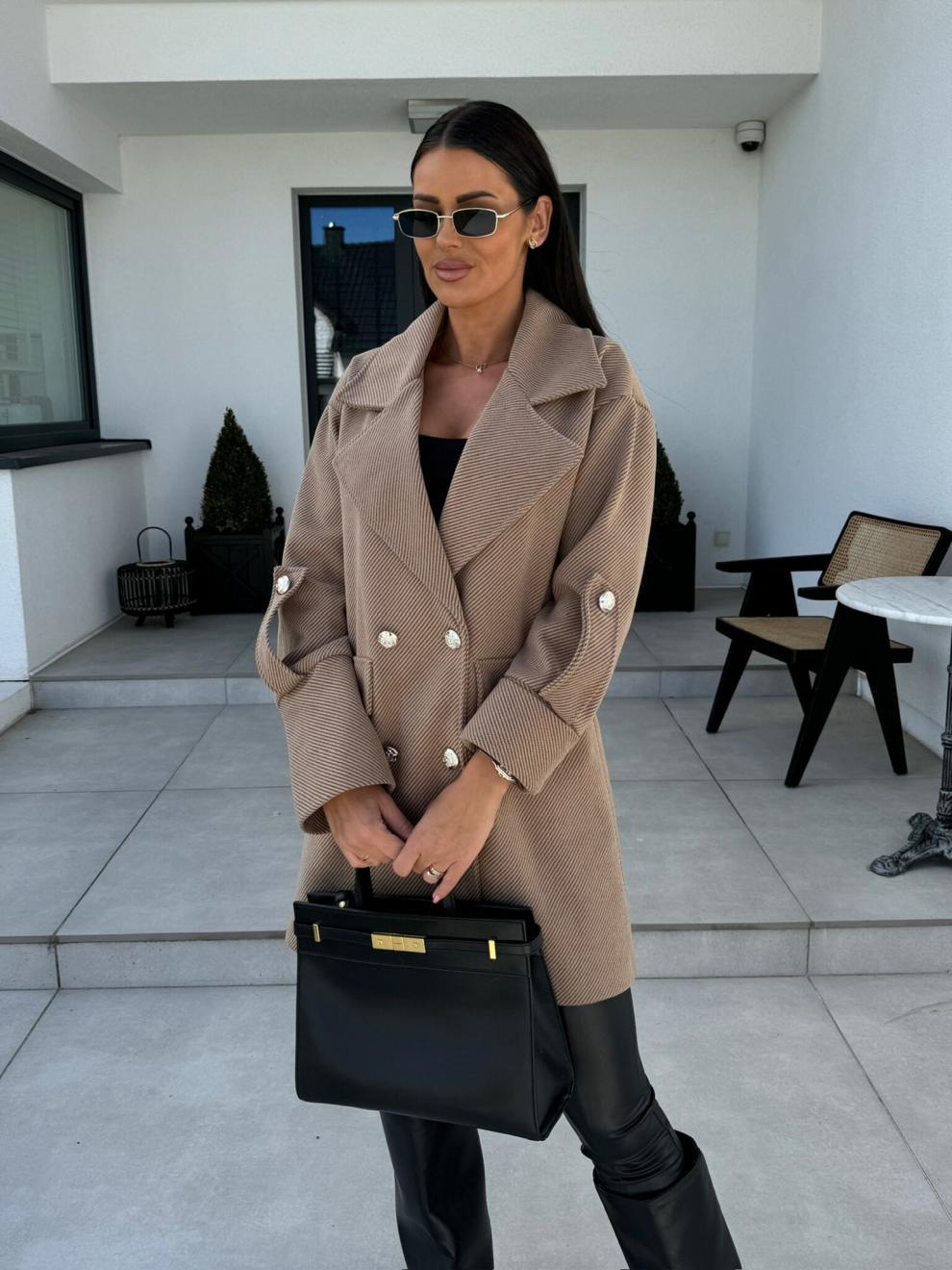 Women's Clothing New solid color H type suit collar woolen coat_voghion.com