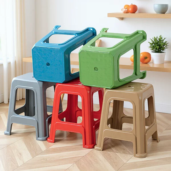 Manufacturer Customized Thickened Plastic High Stools for Home Adult Living Room Dining Tables and Chairs Printable Square Stools Stackable Benches