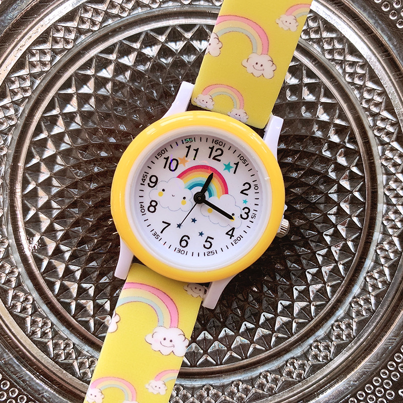 Buckle Buckle Style Cartoon Style Rainbow Buckle Quartz Kids Watches