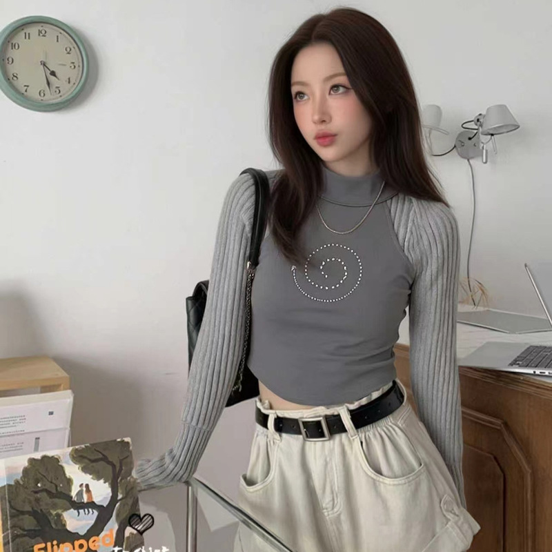 In-stock Liu He Lan style Korean trendy designer vest and short slim-fit shawl 2-piece set for women In-stock Liu He Lan style Korean trendy designer vest and short slim-fit shawl 2-piece set for women