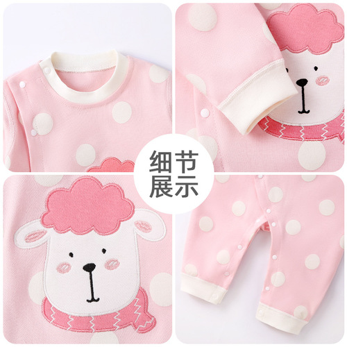 Spring and autumn baby jumpsuits, newborn boneless children's clothing, baby clothes, children's pajamas, rompers, home clothes