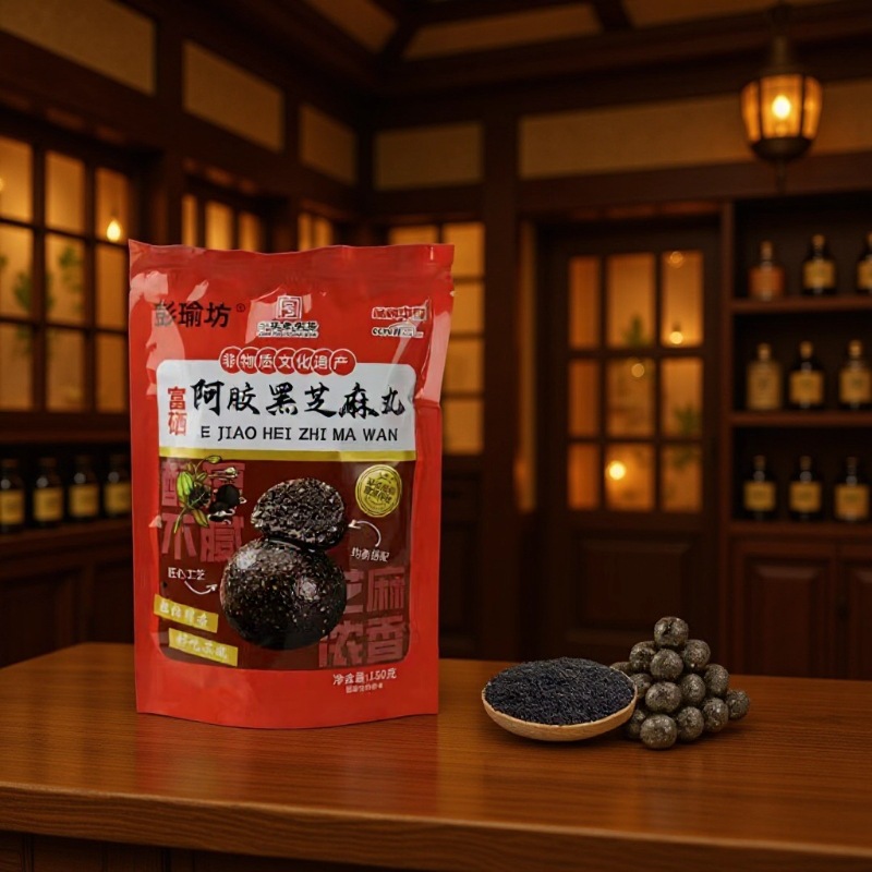 阿胶黑芝麻丸150g袋装休闲零食黑芝麻丸独立包装团购电商包邮