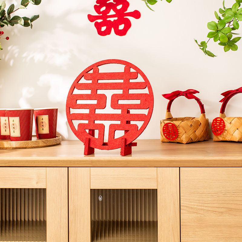 小紅書創意婚房布置臥室新房裝飾立體喜字貼擺件結婚用品婚禮客廳