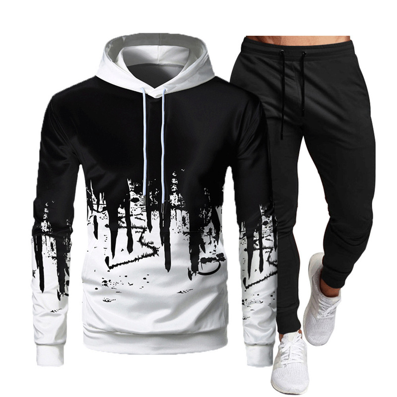 2024 European and American Men's Sportswear Hoodie 3D Digital Sweatshirt Pullover Casual Personalized Inkjet Two-Piece Set 2024 European and American Men's Sportswear Hoodie 3D Digital Sweatshirt Pullover Casual Personalized Inkjet Two-Piece Set