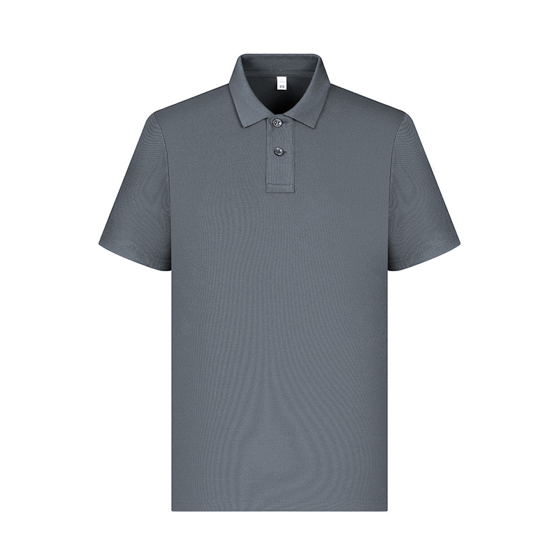 Negocio de dos botones antibacteriano fresco solapa de manga corta polo polo impresión personalizada logo verano hombre sentido avanzado