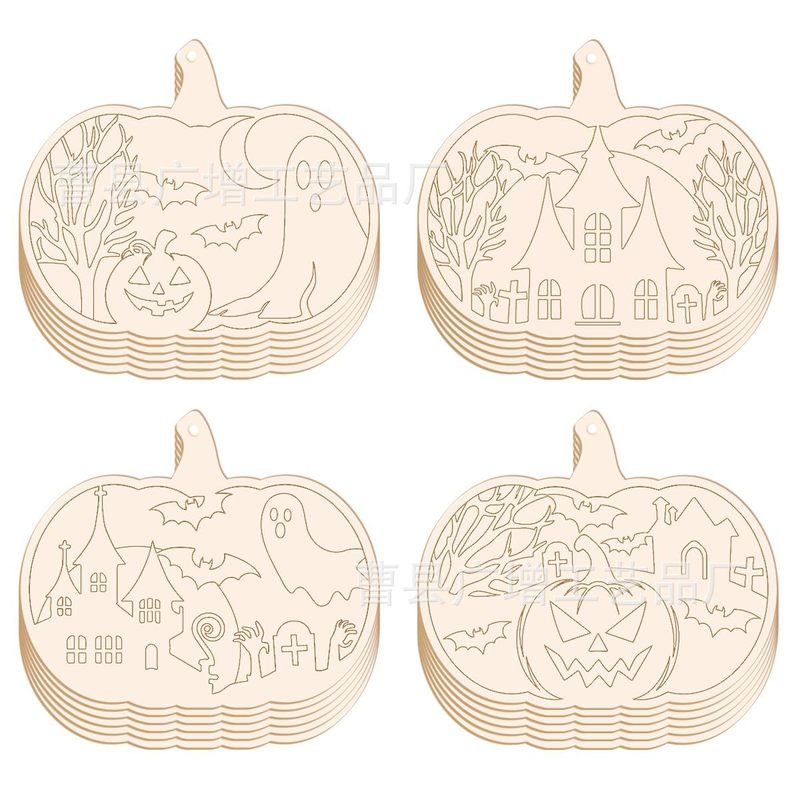 ハロウィーン木片カボチャ木装飾品カボチャ実木ストラップ装飾品手作りDIYハロウィーン装飾品|undefined