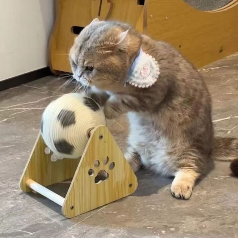 猫咪玩具麻绳猫抓球立式耐磨不掉屑自嗨解闷磨爪神器猫抓板玩具球|undefined