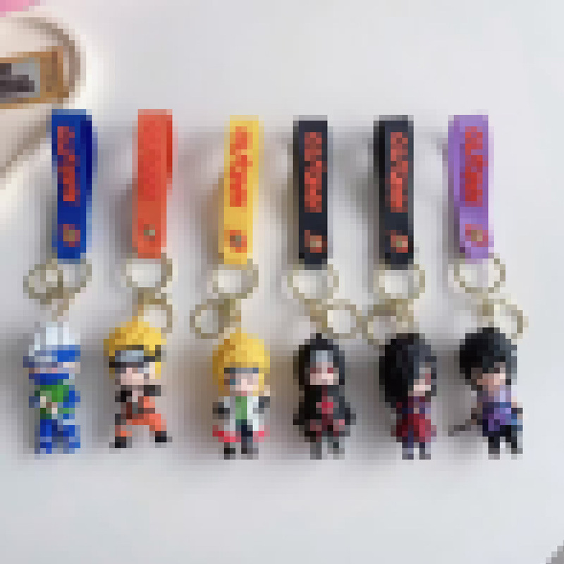Naruto Cartoon Ninja Keychain Cute Three-Dimensional Doll School Bag Pendant Accessories Car Key Chain Ring Small Gift