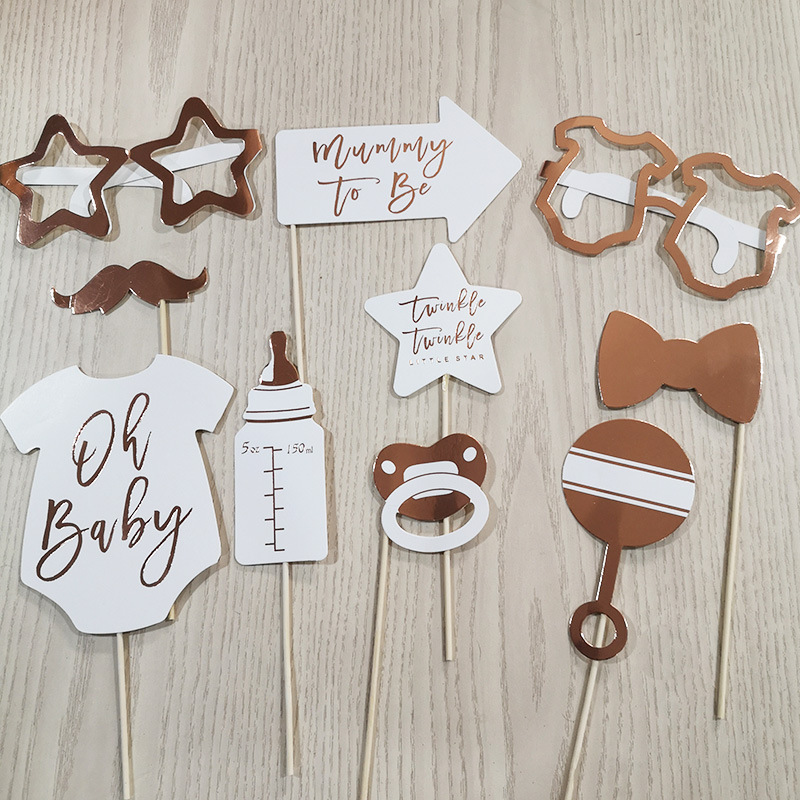 Accesorios de fotos de unicornio bebé BABY SHOWER niño niña bebé fiesta pañal globo accesorios