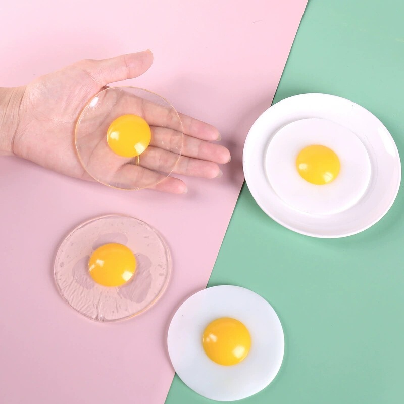 Cross-Border Popular Simulated Omelette Poached Egg Pinch Music Creative Decompression Egg Vent Decompression Soft Rubber Toy Wholesale