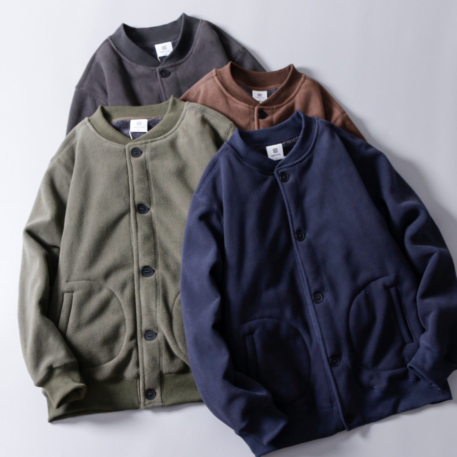 冬季款男士休闲立领棒球服摇粒绒复合舒棉绒外套潮男飞行夹克男装