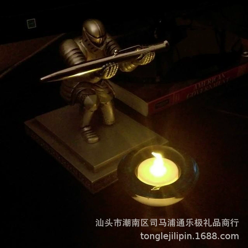 通乐极 PenHolder Knight Pen Seat Armor Hero Pen Holder Display Stand Stationery Pen Holder Metal Electroplating