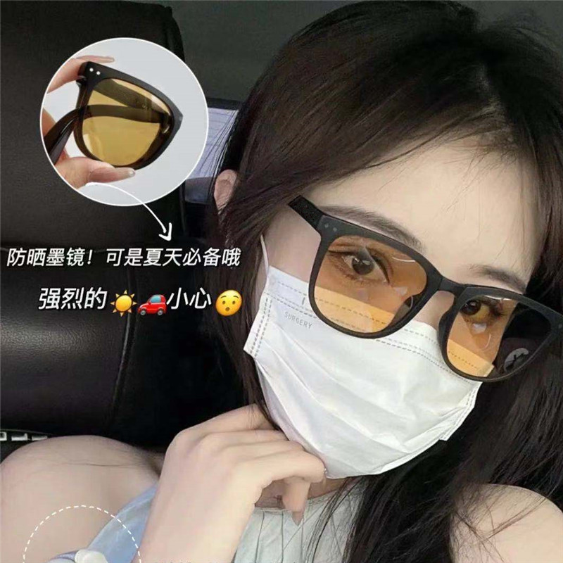 2024新型折り畳みエアパッドサングラス女性夏日焼け止めサングラス潮insネット赤運転サングラス男