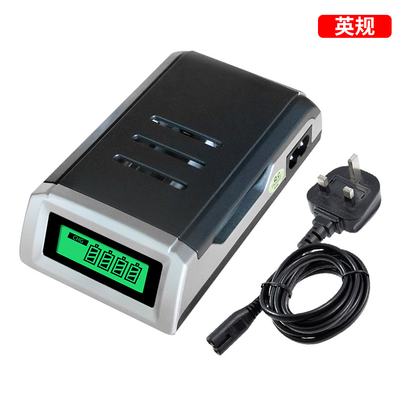 4슬롯 LCD 충전기-영국 표준