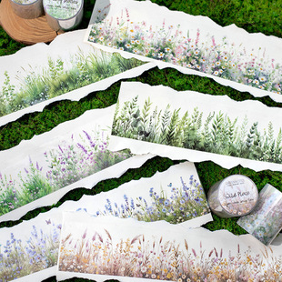 Twilight PET Tape Green Handbook Series Small Grass Theme Handbook Decoration Material Cycle Post 6