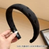 11768A black polka dot bow headband-width 3cm