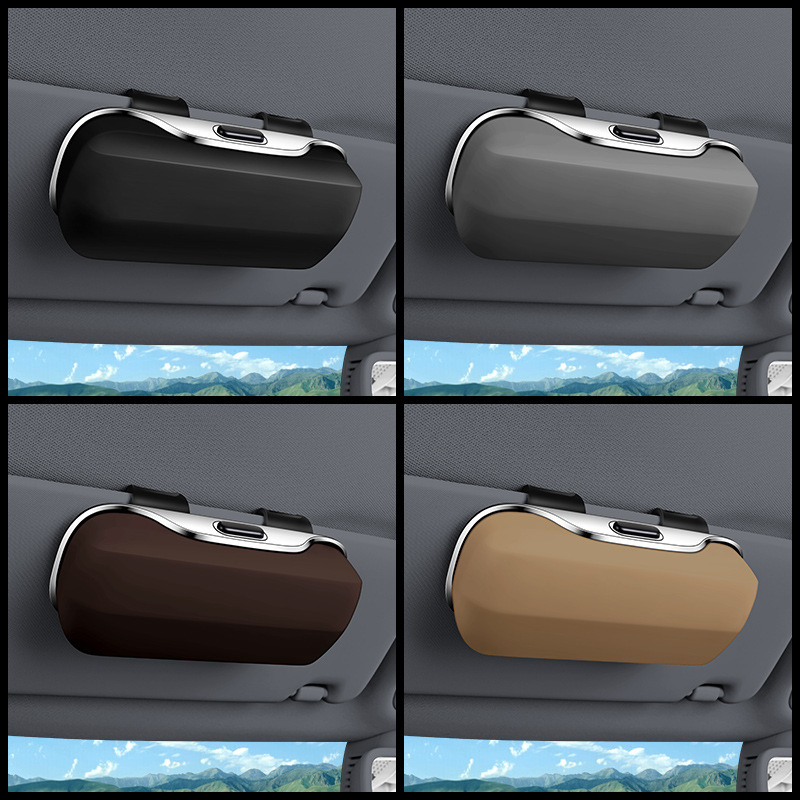 Cross-Border [Say Goodbye to Mess] Car Seat Sun Visor Glasses Storage Box Portable Sunglasses Glasses Case in the Car
