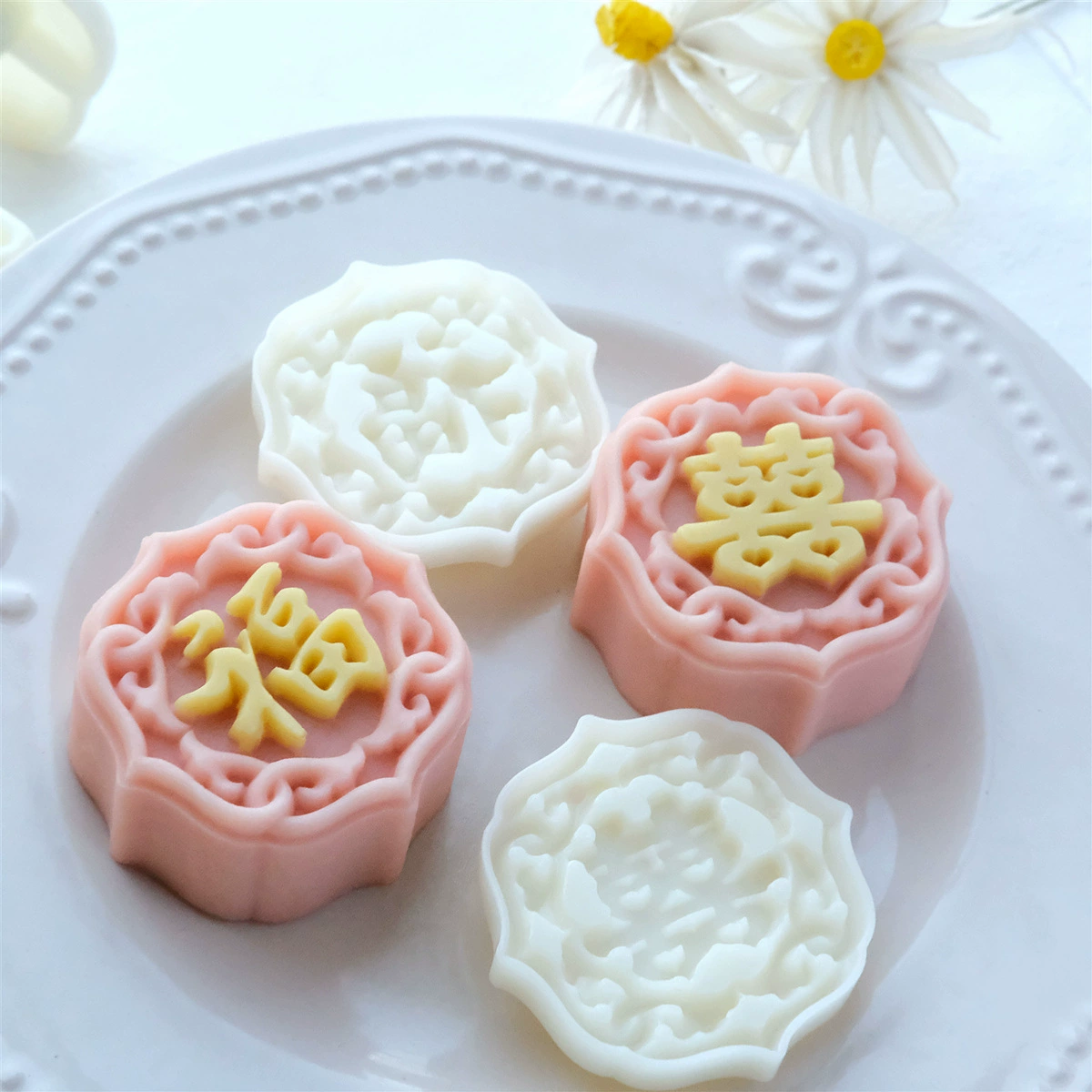 [Fuxi Linmen] Форма для лунных пряников 50 г, ручной стиль, форма для теста, праздничный дизайн
