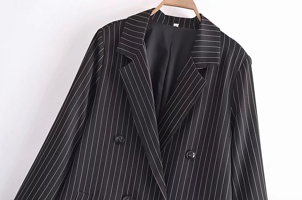 casual striped lapel long wind overcoat nihaostyles wholesale clothing NSAM83775