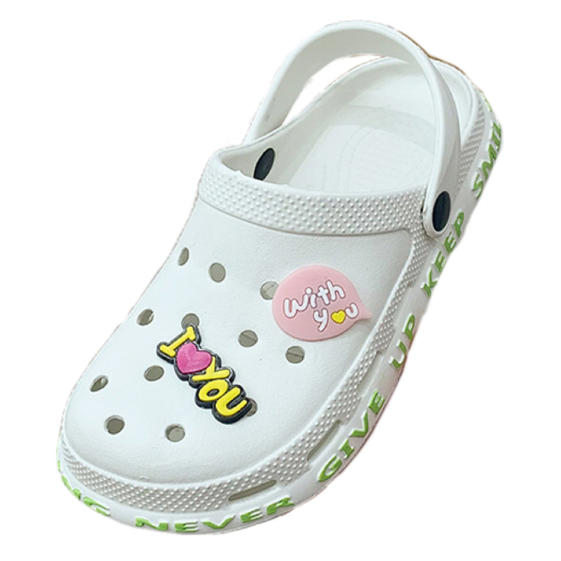 Zapatos lindos del agujero al por mayor verano casual cerrado toe sandalias de dibujos animados pareja transpirable playa zapatos mujer sandalia