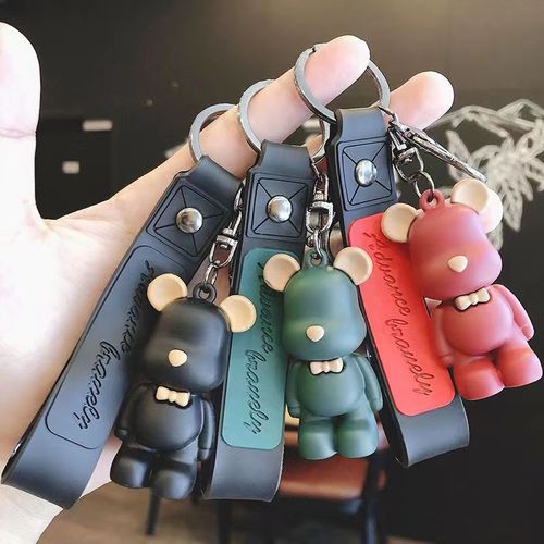 Nordic Bow Tie Bear Keychain Creative Cute Bear Key Pendant Car Keychain Couple School Bag Backpack Pendant